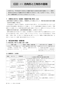 （主体的・対話的で深い学び）事例5　小５　四角形と三角形の面積