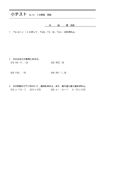 （小テスト） ２次関数関数