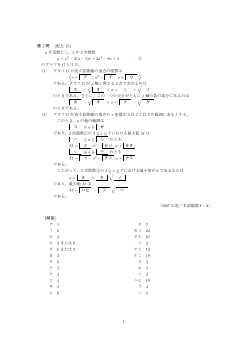 ２次関数とそのグラフ・２次関数の最大・最小・２次関数のグラフとｘ軸の共有点（センター試験2007）