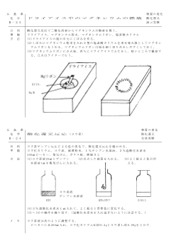 【化学アイデアカード】ドライアイス中のマグネシウムの燃焼／酸化還元反応（ヨウ素）／ＣＯＤの実験