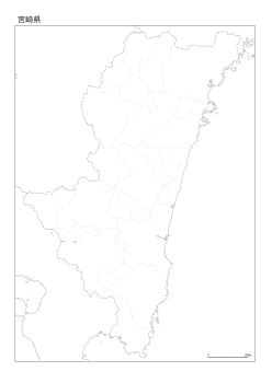 ［白地図］（252）宮崎県２(市町村界)