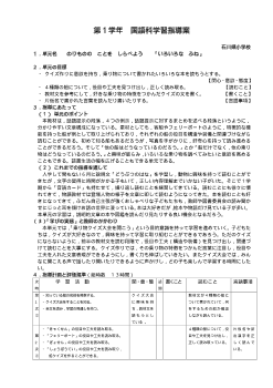 1年国語科学習指導案「いろいろな　ふね」－のりものの　ことを　しらべよう－