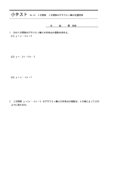 （小テスト） ２次関数　２次関数のグラフとｘ軸の位置関係