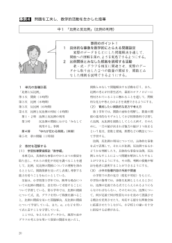 事例４　問題を工夫し，数学的活動を生かした指導－中１　「比例と反比例」（比例の利用）－ 