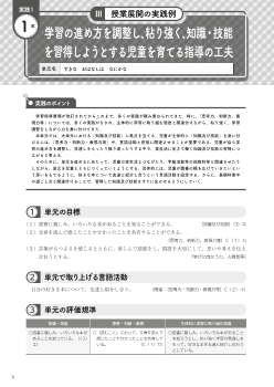 実践例 1　学習の進め方を調整し、粘り強く、知識・技能を習得しようとする児童を育てる指導の工夫（１年 読むこと すきな おはなしは なにかな）