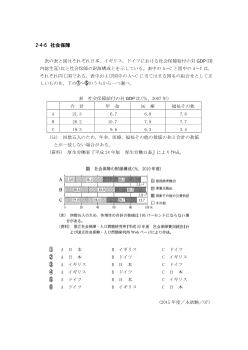 社会保障（2015年［政経］センター試験本試験より）