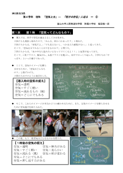 第４学年　理科　「空気と水」―　「粒子の存在」に迫る　ー　②