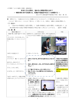 ４年理科　本当にどんな物も、温めると体積が増えるの？― 物質の熱に対する性質には、共通点や差違点があることを実感する ―　実践記録３