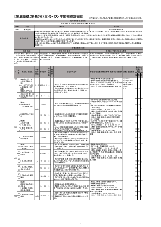 （701）家庭基礎（令和4年度改訂） シラバス案（A4判）