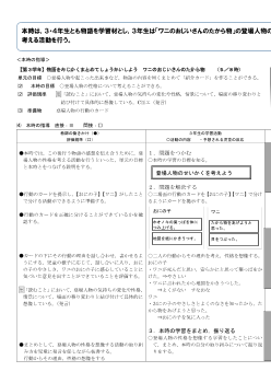 6.　3年　ワニのおじいさんのたからもの／4年　走れ（変化を読む）