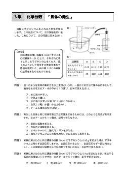 （評価問題）3年 化学分野「気体の発生」