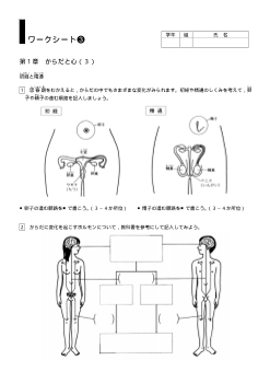 [小保健ワークシート]／第１章からだと心（３）／初経と精通