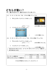 ３年　どちらが重い？－重さをはかろう（重さのはかり方と表し方）－