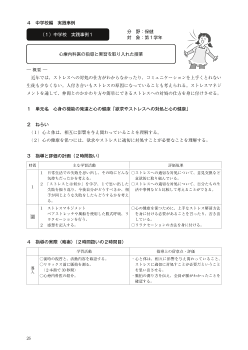 （１）実践事例１ 心身の機能の発達と心の健康「欲求やストレスへの対処と心の健康」 