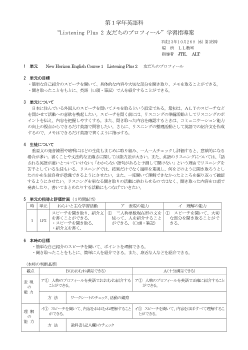 第1学年英語科「友だちのプロフィール」学習指導案