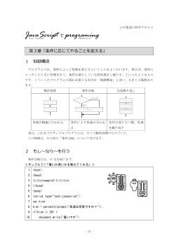 JavaScript で programming　第3章「条件に応じてやることを変える」