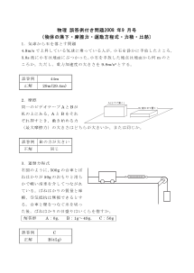 誤答例付き問題（物体の落下・摩擦力・運動方程式・力積・比熱）