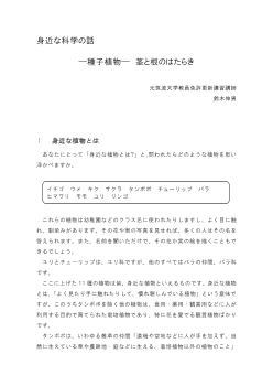 身近な科学の話　―種子植物―　茎と根のはたらき 