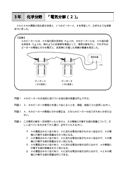 （評価問題）3年 化学分野「電気分解（２）」