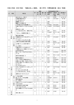 令和6年度（2024年度）「新編 新しい国語」（第3学年）年間指導計画（単元一覧表）