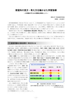 家庭科の見方・考え方を働かせた学習指導 ―日常着の手入れの授業を事例として―