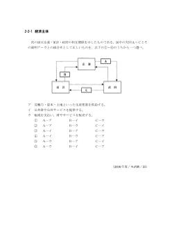 経済主体(2006年［政経］センター試験本試験より）