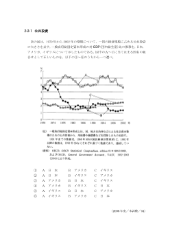 公共投資(2006年［政経］センター試験本試験より）