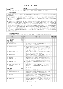 （704）新数学I（令和4年度改訂） シラバス案