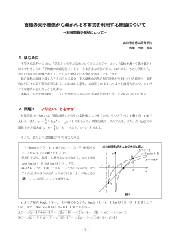 面積の大小関係から導かれる不等式を利用する問題について ～対数関数を題材にとって～