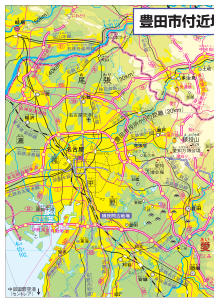 豊田市付近地図－２５万分の１の地図－