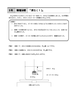 （評価問題）3年 物理分野「浮力（１）」