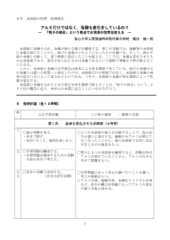 ６年 水溶液の性質 指導案③ アルミだけではなく，塩酸も変化をしているの？ ―「粒子の結合」という視点で水溶液の性質を捉える―