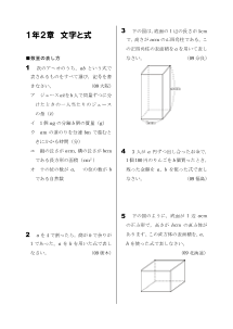 今年出た計算問題─１年２章文字と式（2009年）