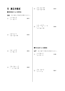 ［2年］５　連立方程式(2013年)