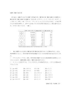 GDPと輸出入依存度（2003年［現社］センター試験本試験17）