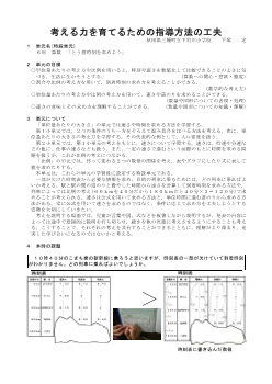 考える力を育てるための指導方法の工夫