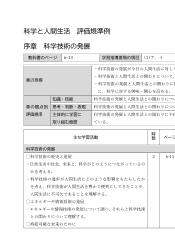 （701）科学と人間生活（令和4年度改訂） 評価規準例