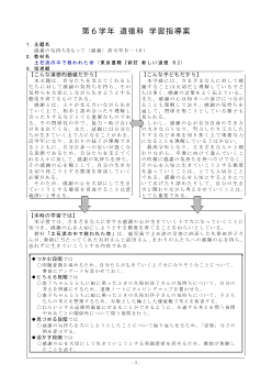 第６学年 道徳科 学習指導案〈土石流の中で救われた命〉