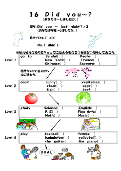 （ワークシート） 16　Did you～？