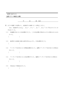 （化学 小テスト） 金属イオンの確認と分離