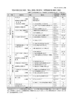 令和２年度（2020年度）「新しい家庭」（第５学年） 年間指導計画（題材一覧表）【PDF版】