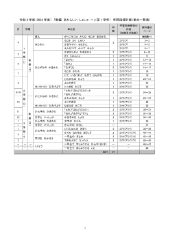 令和6年度（2024年度）「新編 新しい書写」（第1学年）年間指導計画（単元一覧表）