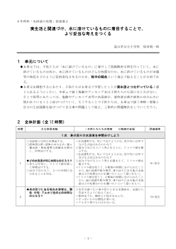 ６年理科「水溶液の性質」指導案２　実生活と関連づけ、水に溶けているものに着目することで、より妥当な考えをつくる