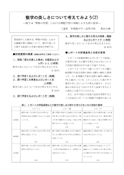 数学の美しさについて考えてみよう(2) ―数学A「整数の性質」における課題学習の実践による生徒の変容―