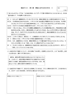 （確認テスト）開国と近代日本の歩み（２）