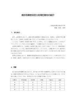 統計的意思決定力を育む教材の紹介