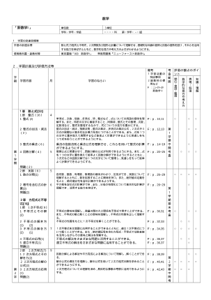 （平成15－18）「新数学I」シラバス案・評価規準表