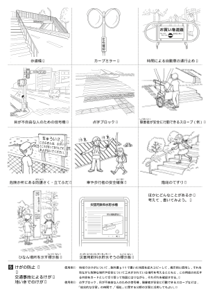 [5学年]けがの防止／交通事故によるけが・地いきでのけが（指導図例）