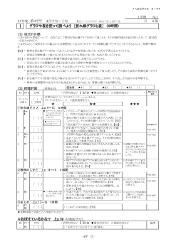 ［単元指導計画］（4年）１　グラフや表を使って調べよう　［折れ線グラフと表］　（９時間）