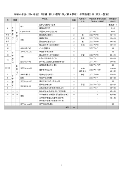 令和6年度（2024年度）「新編 新しい書写」（第4学年）年間指導計画（単元一覧表）